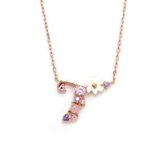925 sterling silver shell flower initial letter dainty necklace
