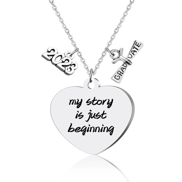 2023 graduation season gift stainless steel necklace