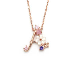 925 sterling silver shell flower initial letter dainty necklace