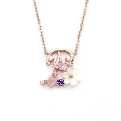 925 sterling silver shell flower initial letter dainty necklace