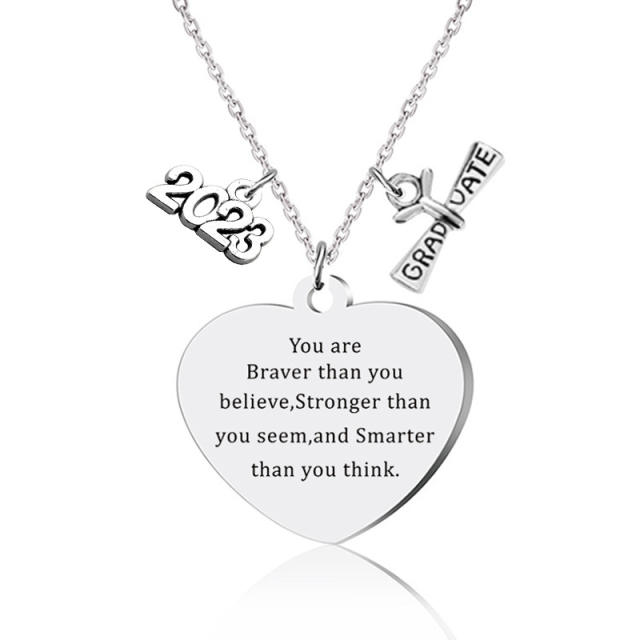 2023 graduation season gift stainless steel necklace