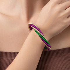 Carnival three color twisted line Magnetic attraction bangle