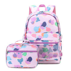 Fashionable pattern school bag lunch bag set