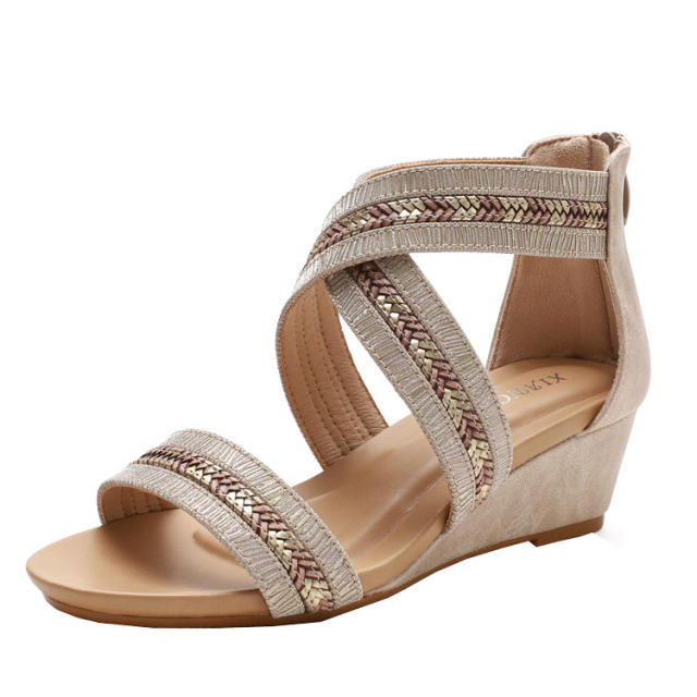 Vintage wedge gladiator sandals for summer