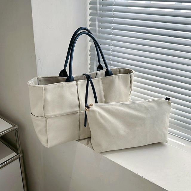 Fashionable plain color canvas tote bag