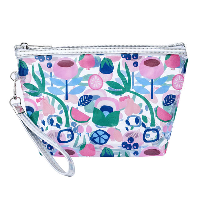 INS trend color printing butterfly clear cosmetic bag wash bag