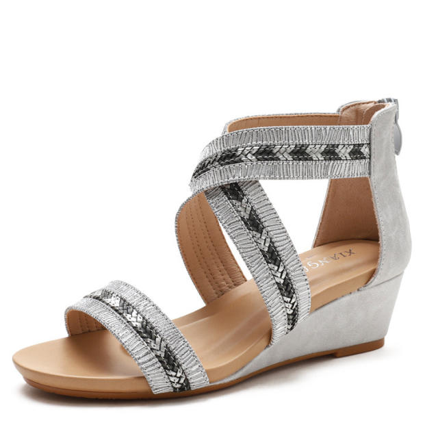 Vintage wedge gladiator sandals for summer