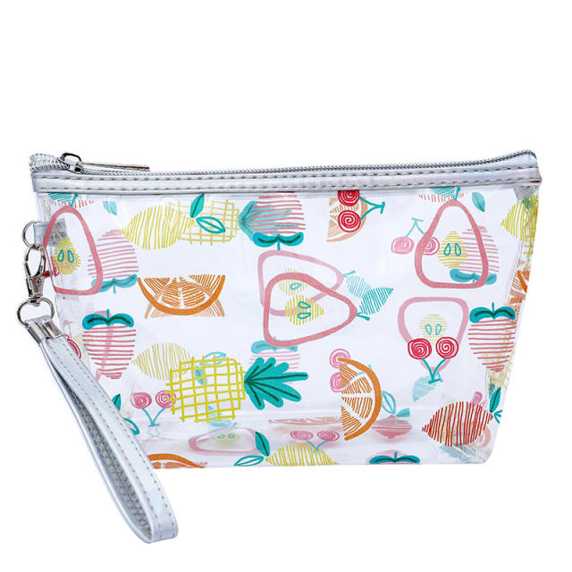 INS trend color printing butterfly clear cosmetic bag wash bag