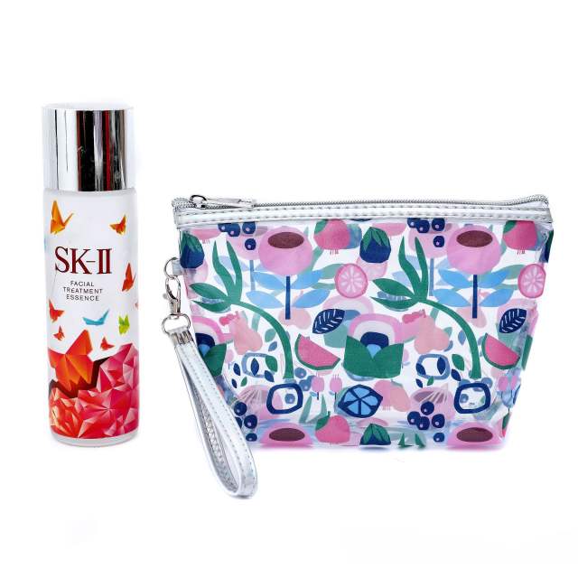 INS trend color printing butterfly clear cosmetic bag wash bag