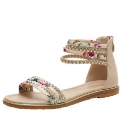 Casual floral pattern flat gladiator sandals