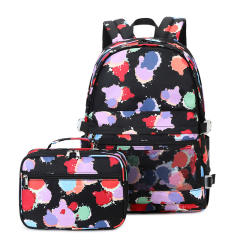Fashionable pattern school bag lunch bag set