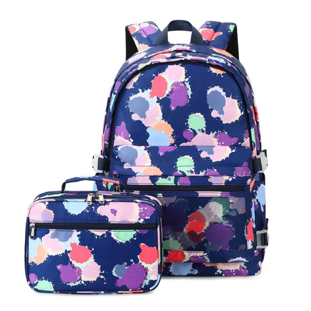 Fashionable pattern school bag lunch bag set