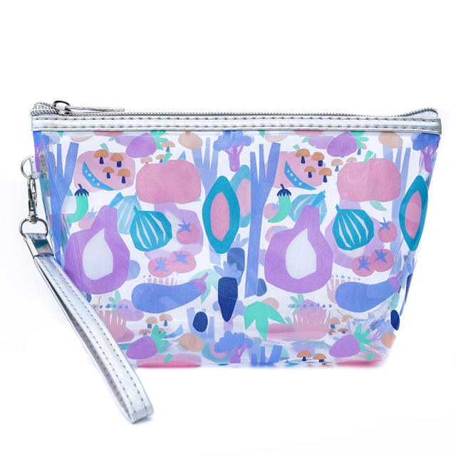 INS trend color printing butterfly clear cosmetic bag wash bag