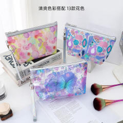 INS trend color printing butterfly clear cosmetic bag wash bag