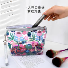 INS trend color printing butterfly clear cosmetic bag wash bag