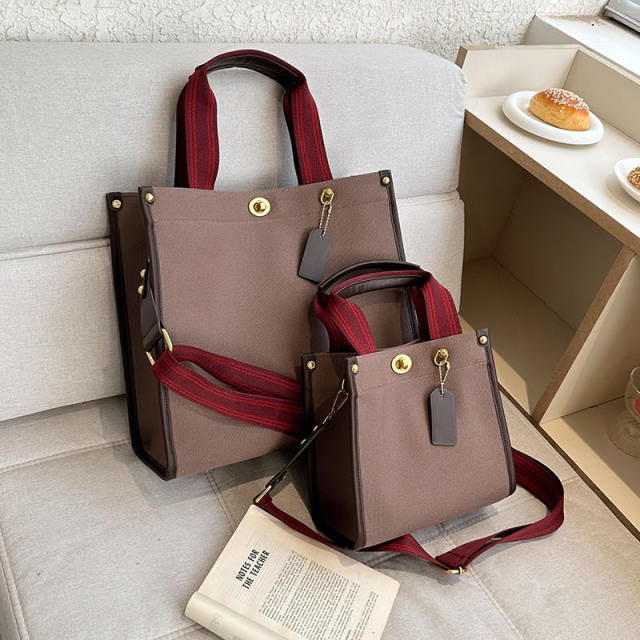 Classic color matching canvas handbag