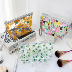 INS trend color printing butterfly clear cosmetic bag wash bag