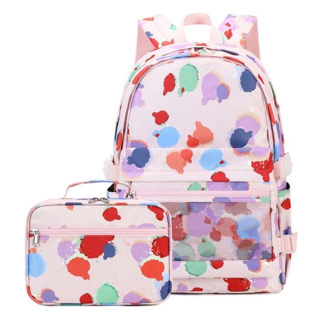 Fashionable pattern school bag lunch bag set