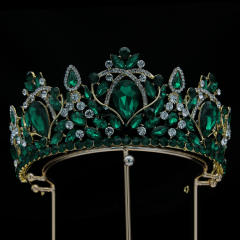 Luxury colorful crystal baroque crown