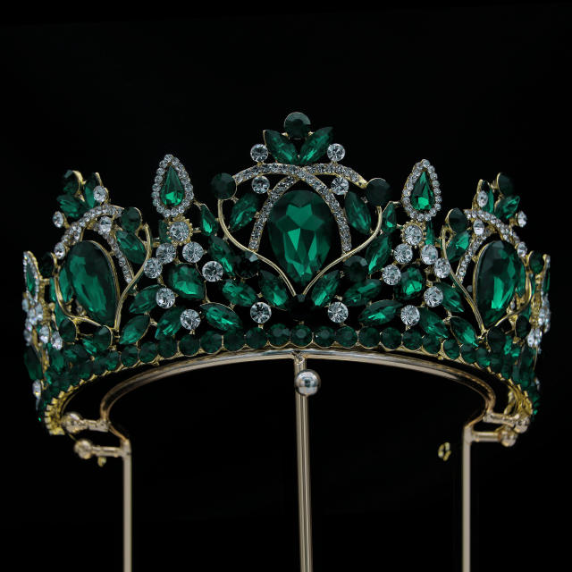 Luxury colorful crystal baroque crown