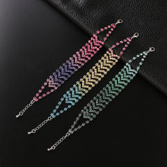 Delicate color rhinestone Gradient diamond bracelet