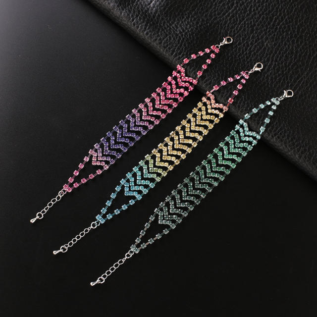 Delicate color rhinestone Gradient diamond bracelet