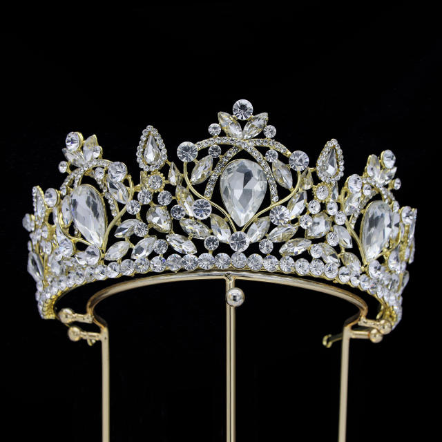 Luxury colorful crystal baroque crown