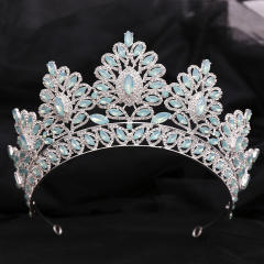 Baroque trend color tear drop crystal crown