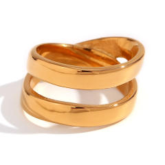 Concise geometric line stainless steel rings