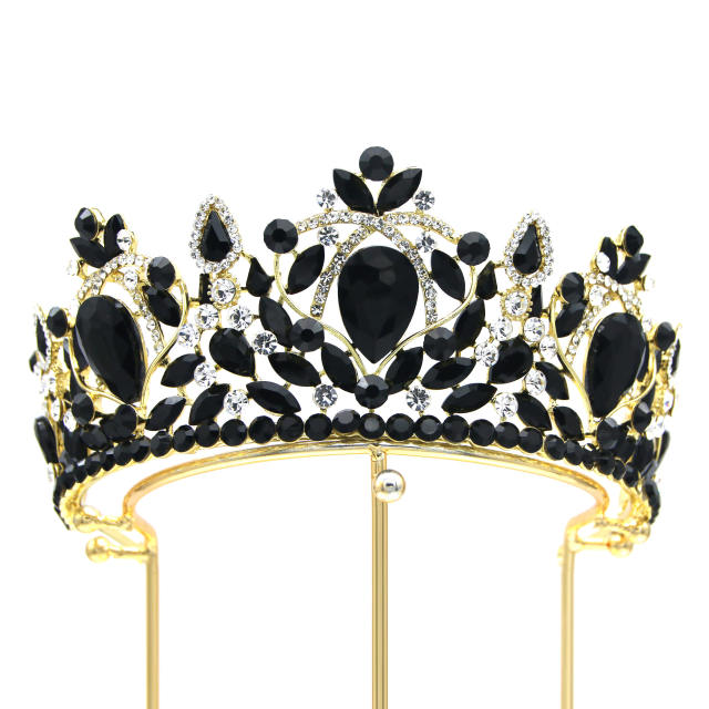 Luxury colorful crystal baroque crown