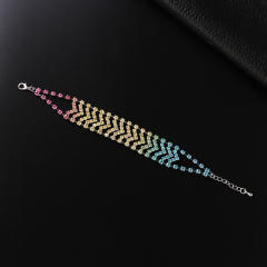 Delicate color rhinestone Gradient diamond bracelet