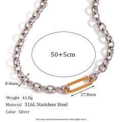 18K gold plated cable chain stainless steel necklace bracelet