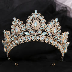 Baroque trend color tear drop crystal crown