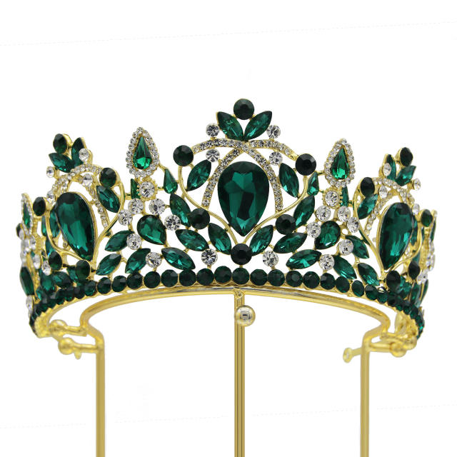 Luxury colorful crystal baroque crown