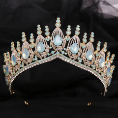 Baroque trend color tear drop crystal crown