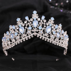 Baroque trend color tear drop crystal crown