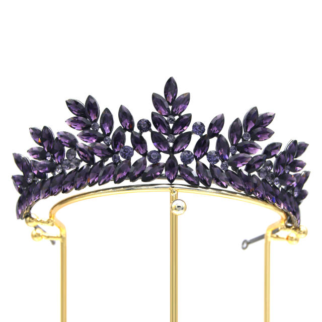 Baroque new design color crystal crown