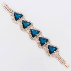 Elegant emerald amethyst glass crystal statement diamond bracelet