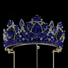 Luxury colorful crystal baroque crown