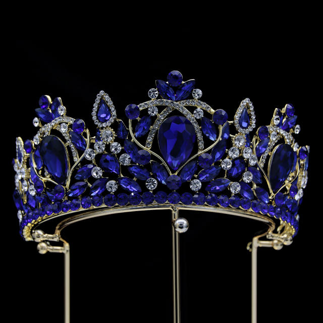 Luxury colorful crystal baroque crown