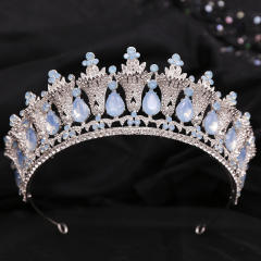 Baroque trend color tear drop crystal crown
