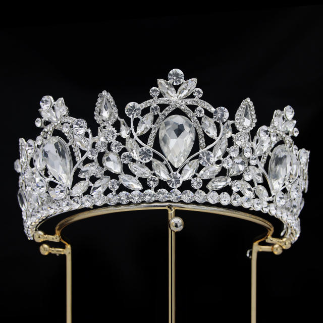 Luxury colorful crystal baroque crown