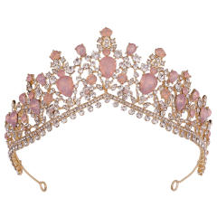 Baroque trend color tear drop crystal crown