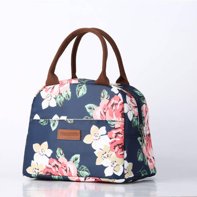 Occident fashion colorful pattern handle lunch bag