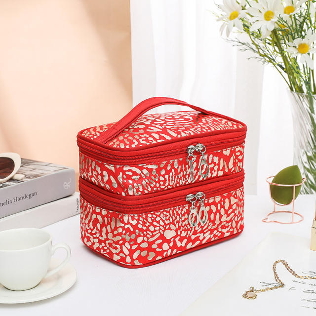 Hot sale two layer large travel wash bag cosmetic bag