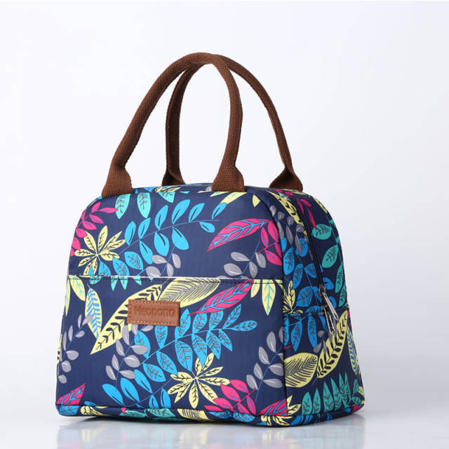 Occident fashion colorful pattern handle lunch bag