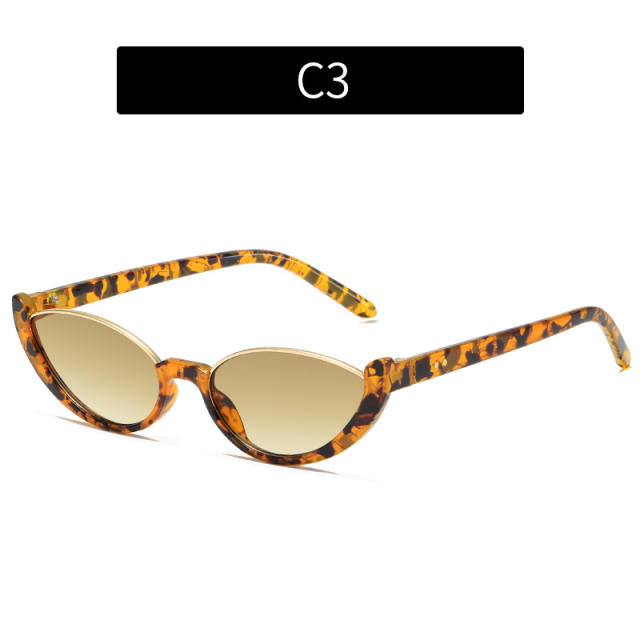 Vintage unique small size cat eye half frame sunglasses