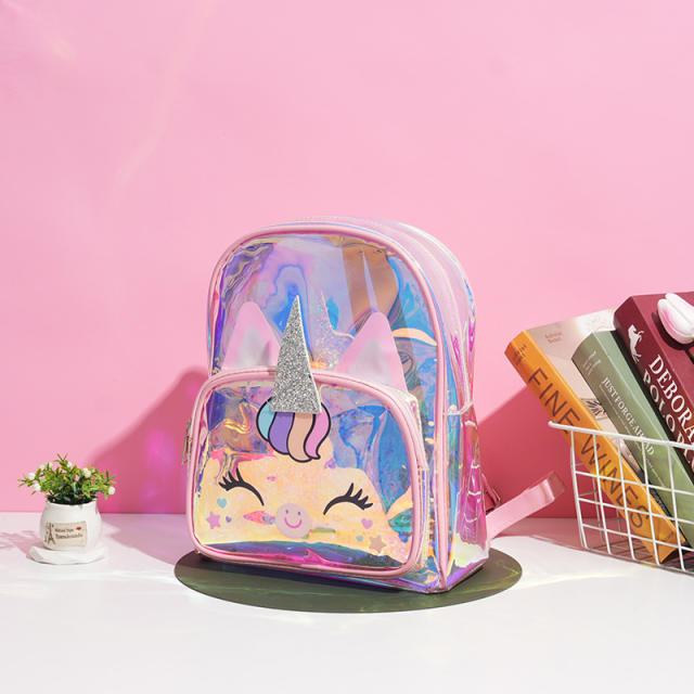 Cartoon kids unicorn laser backpack