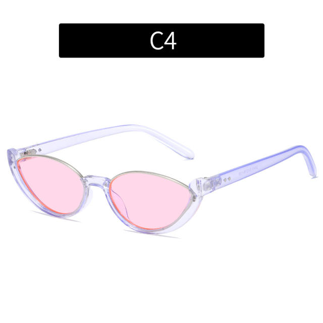 Vintage unique small size cat eye half frame sunglasses
