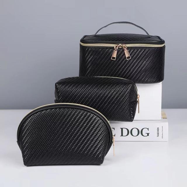 Concise black color series wash bag cosmetic bag